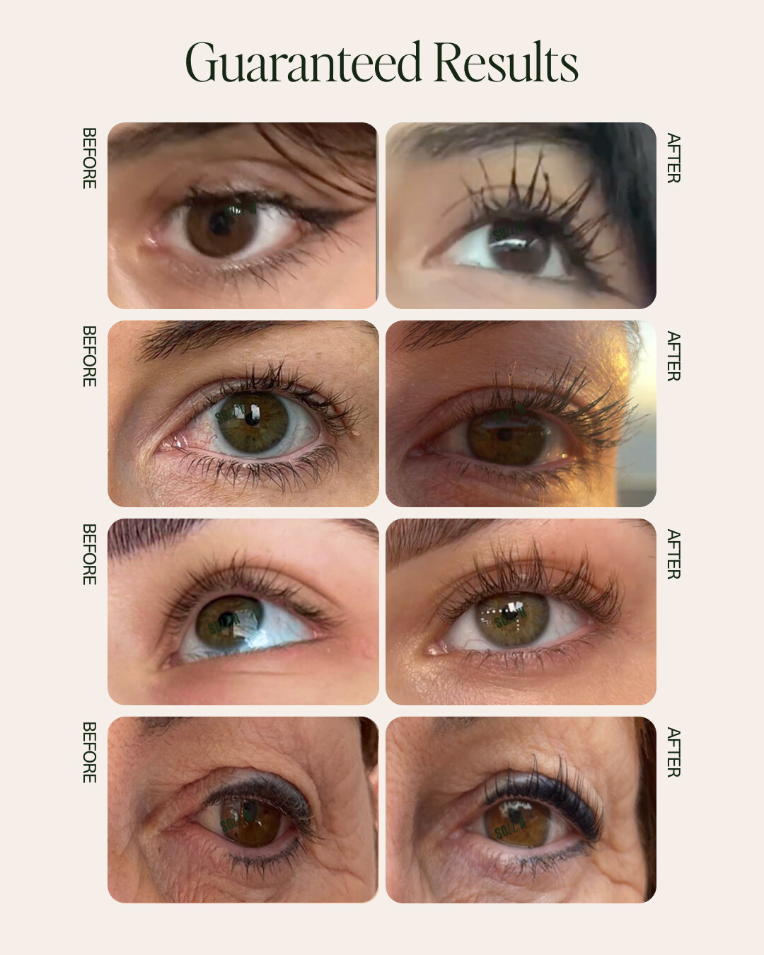 SOWN Root 1 before-and-after lash results from real users