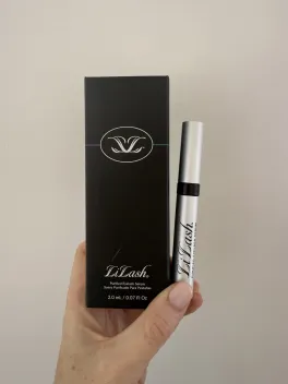 LiLash Purified Eyelash Serum retail box and tube photographed by The Lash List