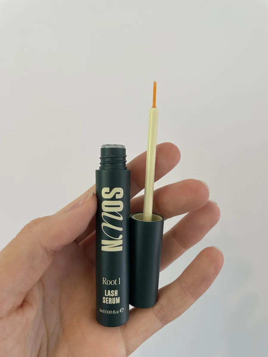 SOWN Root 1 open applicator and brush photographed by The Lash List