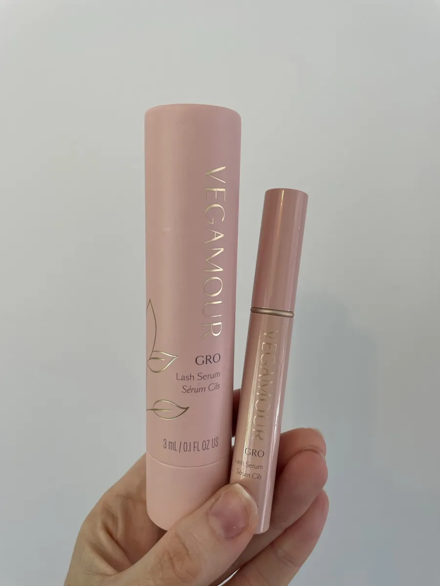 Vegamour GRO retail box and tube photographed by The Lash List