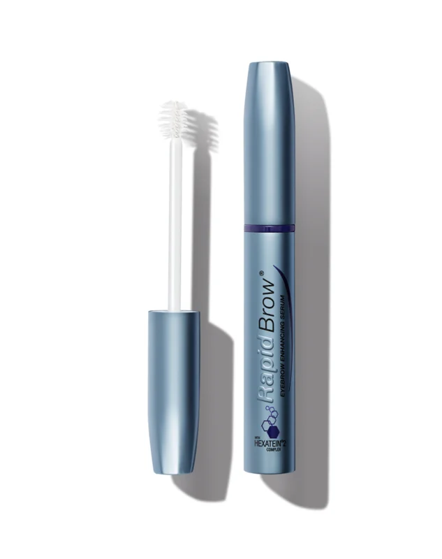 RapidBrow Eyebrow Enhancing Serum tube and mini-brush applicator